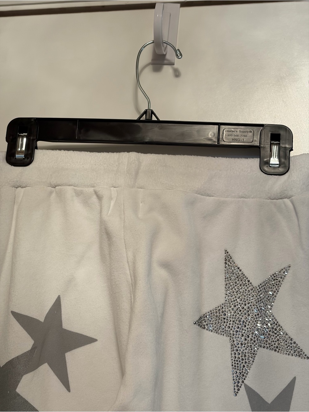 White Star Print jogging pants with Silver Rhinestone Stars! So cute! - Picture 6 of 12